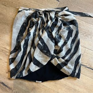 HM zebra printed wrap draped short skirt